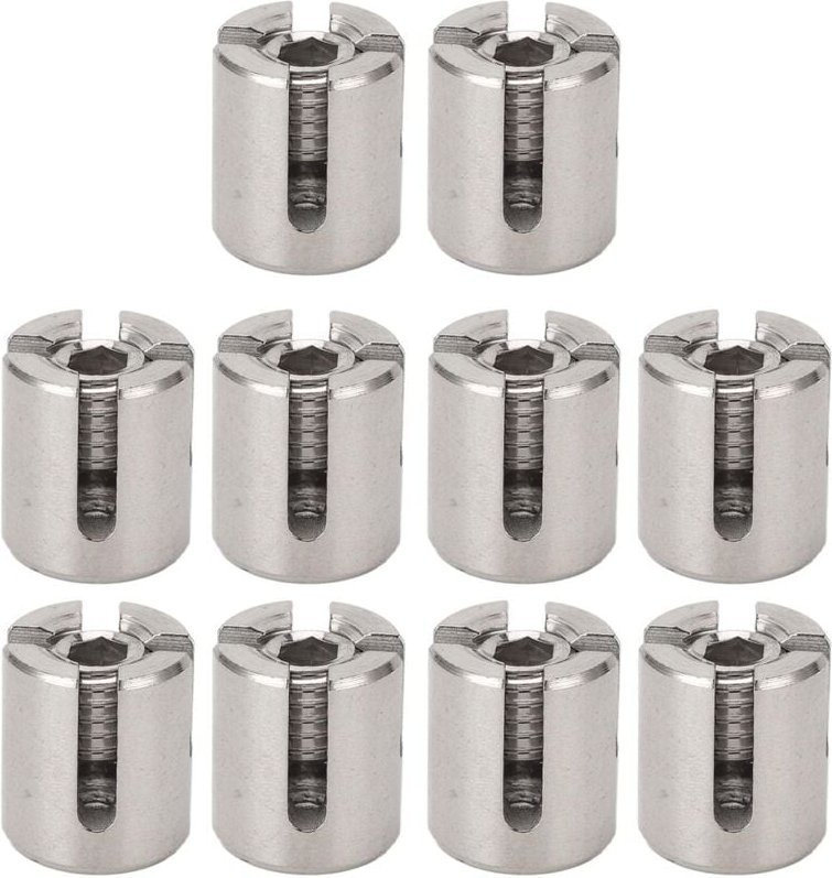 10 Stück Kreuzkabelklemmen, 3 Mm Drahtseil-Kreuzklemmen, Geländer-Drahtseilklemmen aus Edelstahl 316 für Kabelgeländer-A...