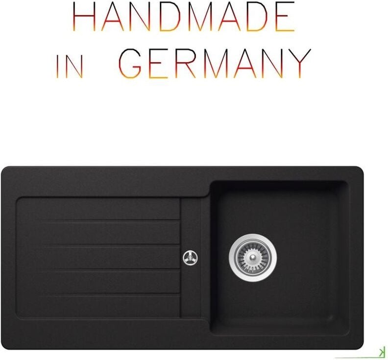 Keenberk - Granitspüle Victory s-vel 860.20 - black, ab 40er Unterschrank, 860 x 435 mm