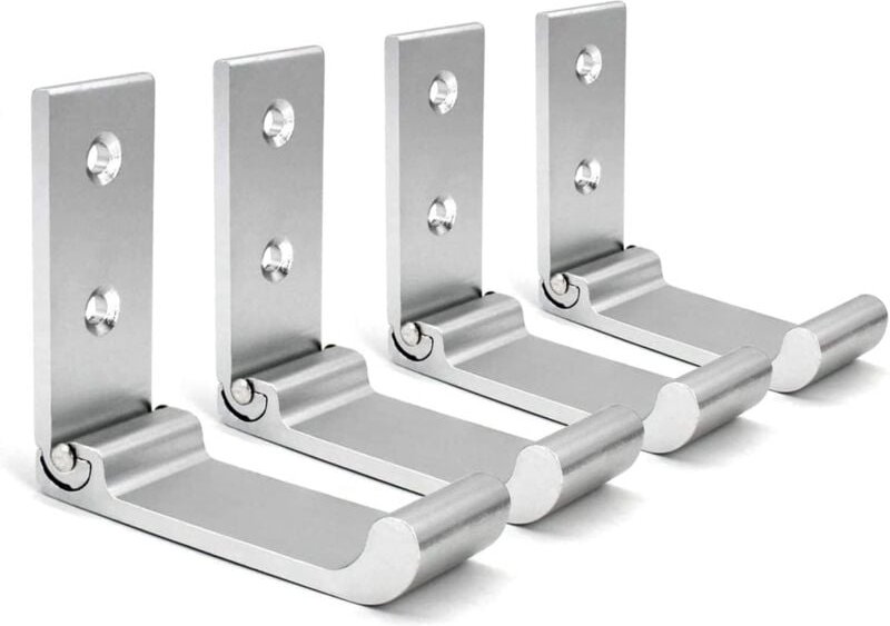 Thumbnail - Linghhang - Silber) Faltbare Wandhaken, 4-teiliger wandmontierter Kopfhörerhalter, unsichtbare Kleiderhaken, Aluminium-W...