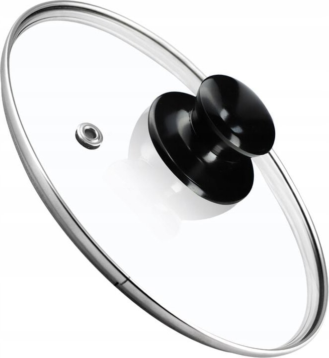 Kadax - Topfdeckel, Universaldeckel aus Glas mit glänzend schwarz griff, 20 cm