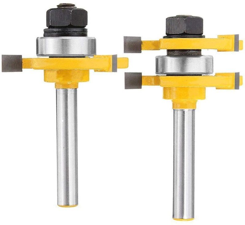 6,35 mm Schaft, passender Nut- und Federfräser-Satz, 3 Zähne, T-Form, Holzschneider, Schneid- und Holzbearbeitungswerkze...