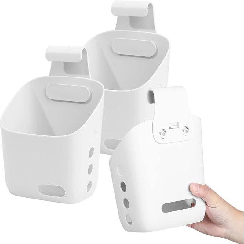 Weißer 3-teiliger Hängekorb, Hängebox, Nachttisch-Organizer, Hängekorbbox für Schlafzimmer, Badezimmer, Küche
