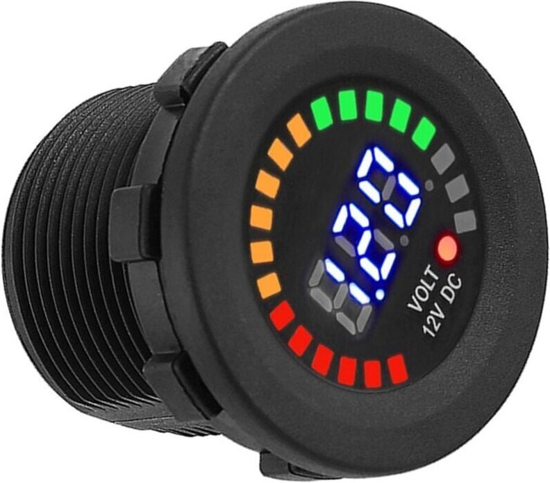 12V Motorrad Auto led Digitalanzeige Voltmeter Wasserdicht Spannung Voltmeter Messgert Schwarz Neu