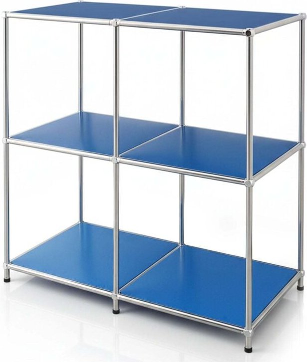 Metallregal Concept Epure MK-027 Offenes 3-stöckiges Sideboard & Ablageregal Blau