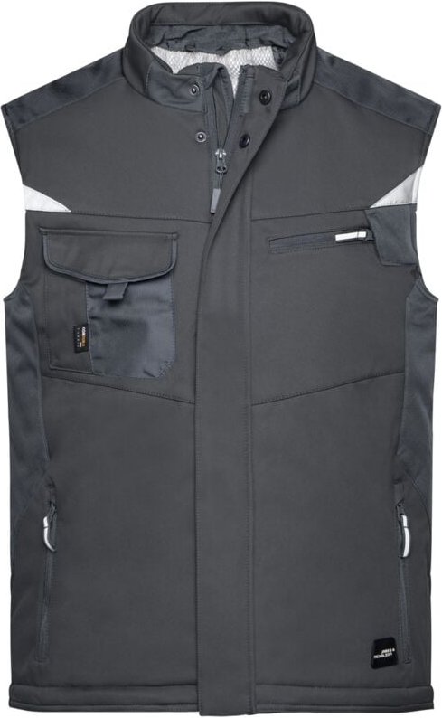 James&nicholson - Professionelle Softshellweste mit Innenfutter JN825 Gr. m black/black