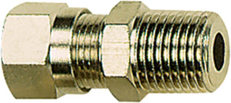 Gerade Einschraubverschraubung r 1/8 a., Rohr-Außen-Ø 8, ms vern. - Riegler