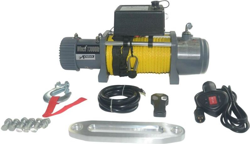 Thumbnail - Varan Motors - SC13000 Elektrische SeilWinde 12V 5900KG 4800W, Winde mit synthetischem Seil Länge 27m Ø9mm.