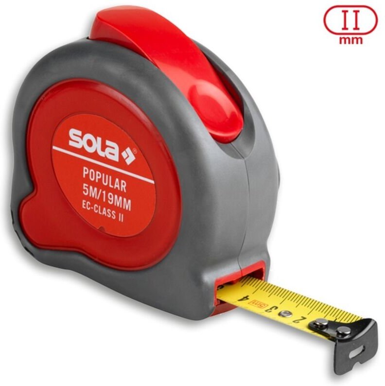 Taschenbandmaß Rollmeter Popular 5 m x 19 mm Sola