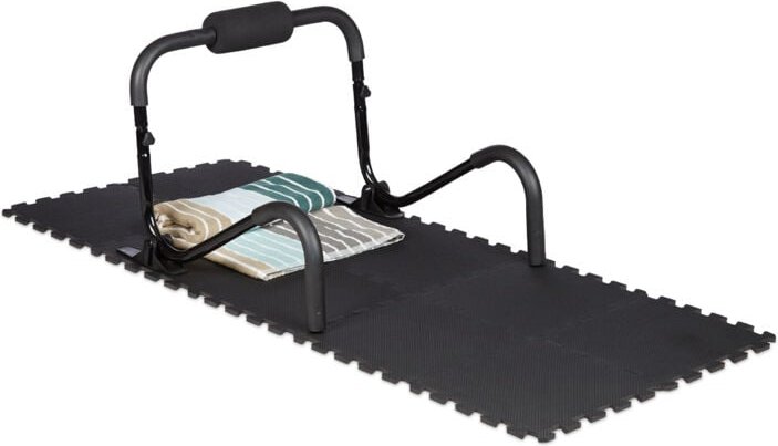 Relaxdays - 48 Bodenschutzmatten 30x30cm, 4,3m², erweiterbar, stoßdämpfende Schutz Unterlagen für Fitnessgeräte, Stärke ...