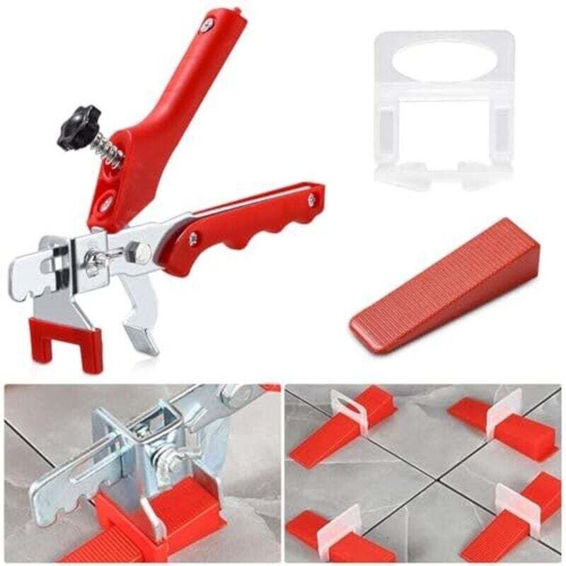 600 Fliesen-Nivelliersystem, 2 mm Fliesenfinder + 500 Clips + 100 Stück wiederverwendbares Keilset, Fliesenverlegehilfe,...