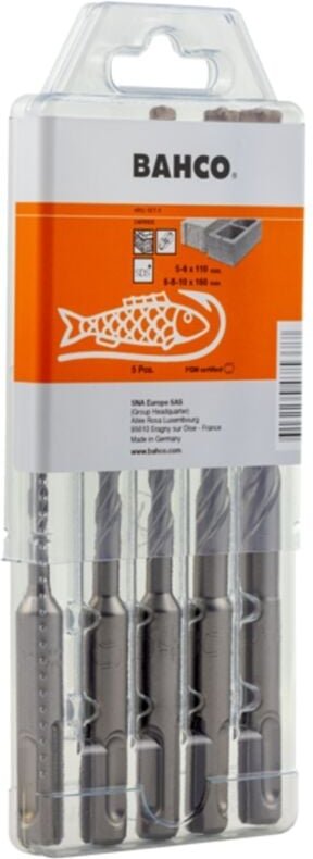 Bahco Bohrersatz für armierten Beton SDS-plus 2C - 5-tlg.