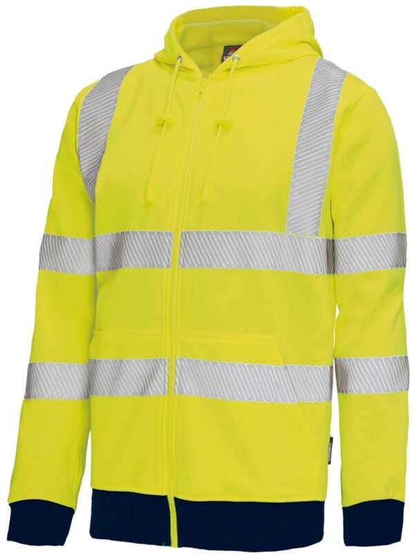 Vizwell - Warnschutz-Sweatjacke VW14B Gr. xl leuchtgelb/marine