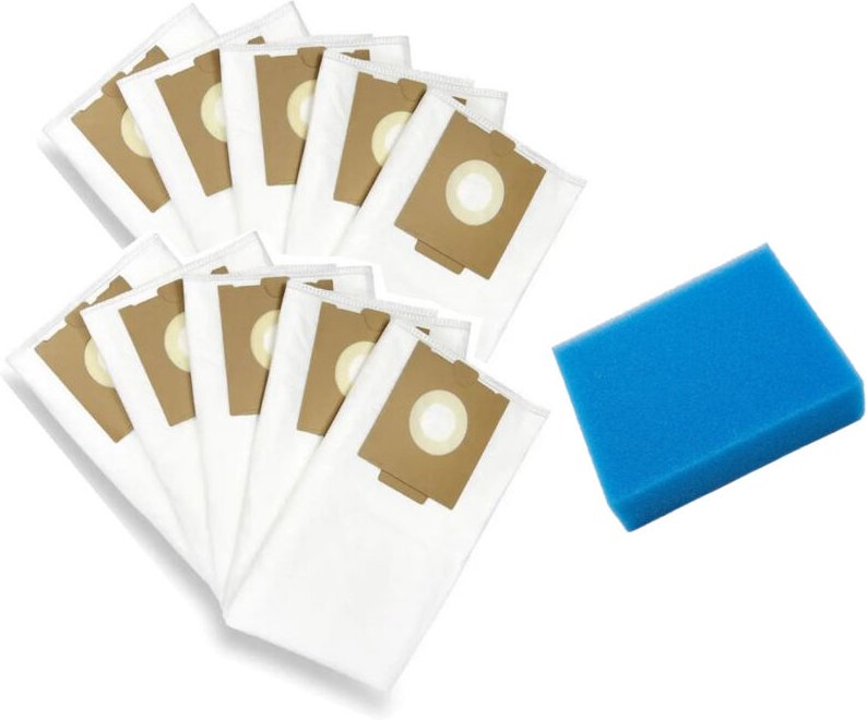 Set: Mikrovlies Staubsaugerbeutel (10x) + Schwammfilter kompatibel mit Festool CT26 CTL26 CTM26 CT36 CTL36 CTM36 ersetzt...