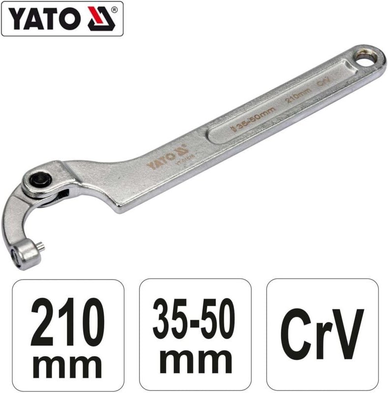 Yato - hakenschlüssel mit runden stift, gelenkt 35-50 mm / YT-01676 /