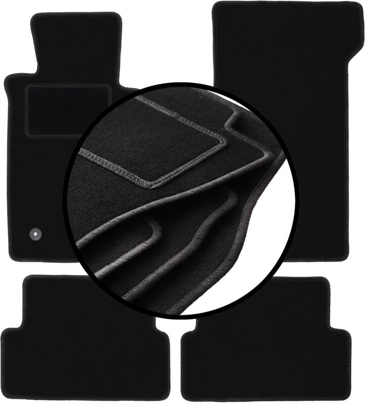 Komplettsatz Veloursmatten für: Mercedes SL R107 mit Katalysator Coupé, Cabrio (1985-1989)
