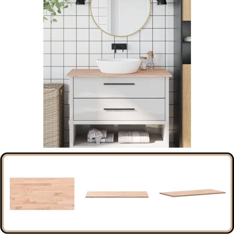 Waschtischplatte 100x50x1,5 cm Massivholz Buche - Holz Arbeitsfläche - Buchenholzarbeitsplatte - Waschtisch Platte - Küc...