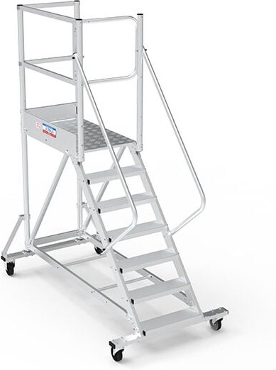 Mobile Plattform mit Geländer links und hinten 2 Zugangsrampen et portillon - Maximale Arbeitshöhe 2.60m - PTF103G-RSP