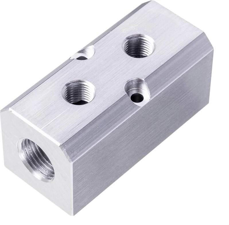 Verteilerleiste Pneumatik Aluminium Gewinde 2x1/2 2x1/4 Zoll Einbau