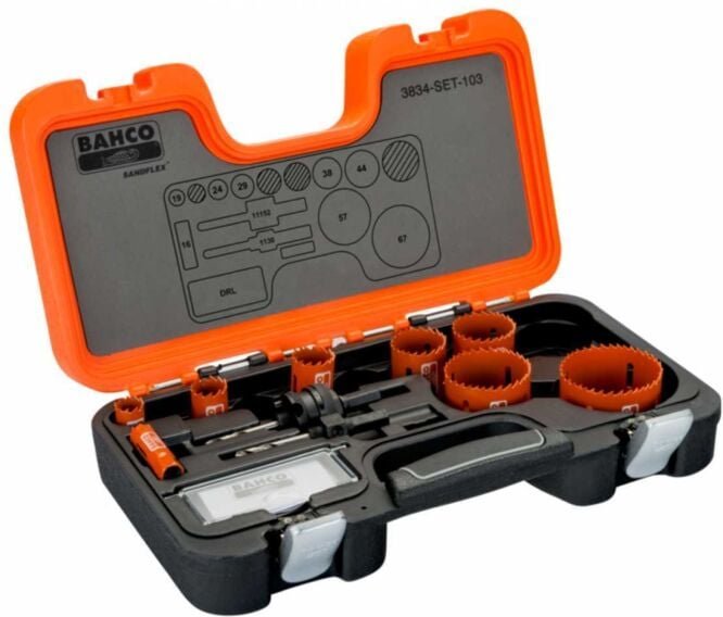 Bimetall-Lochsägen-Satz Sandflex 16-67 mm (11 Stk.) Bahco 3834-set-103