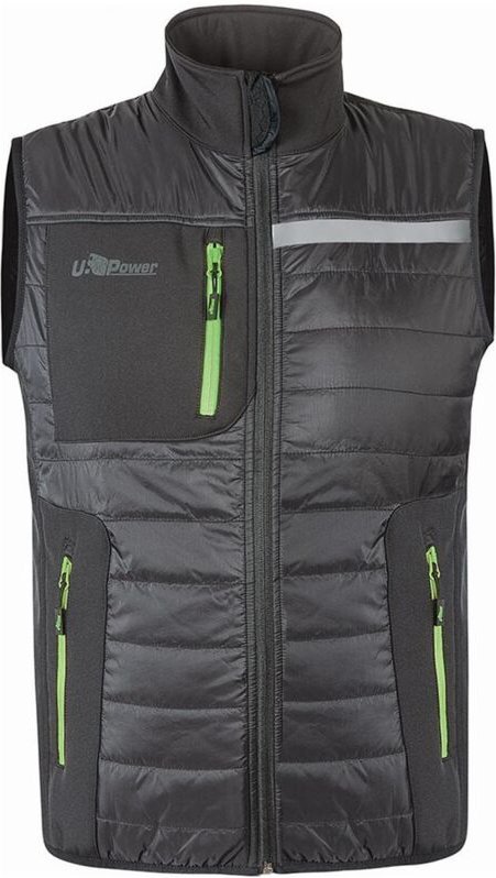 Ärmellose Arbeitsschutzjacke WALL - Grau/Grün 4XL