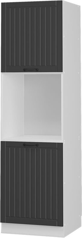 Vicco - Herdumbauschrank Fame-Line, Anthrazit Landhaus, 60 cm offen