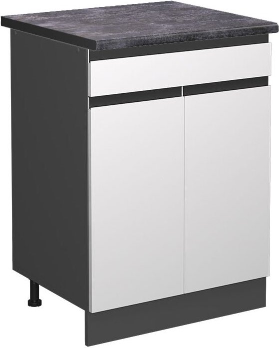 Vicco - Küchenunterschrank R-Line, Weiß, 60 cm , ap Anthrazit