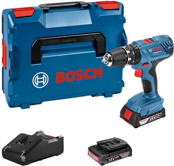 Bosch Akku-Schlagbohrschrauber gsb 18V-21 mit 2 x 2,0 Ah Akku + Lader in l-boxx