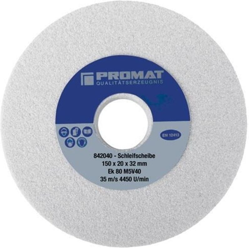 Schleifbockscheibe Ø300xB40x76mm 80 Form A mit Aussparung 125 x 19 mm Aluminiumoxid