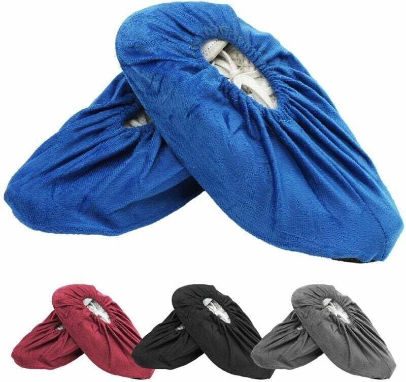 CHOYCLIT Packung mit 50 Paar waschbaren rutschfesten Überschuhen Blau