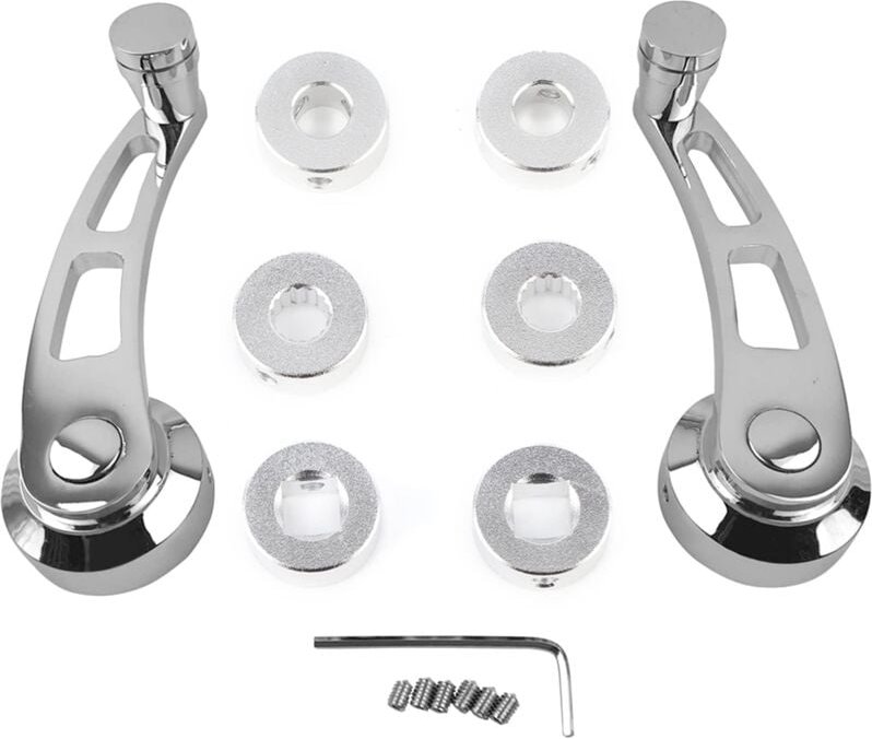 Zoternen - anggrek 2PCS Fenstergriff Aluminium, Auto Fensterkurbel Set, Zubehör Eisenüberzug Ersatz für ältere Modelle