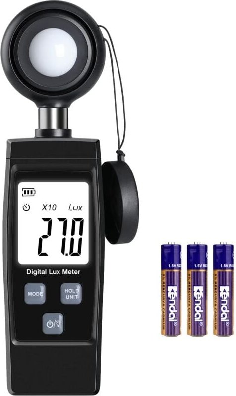 Digitales Luxmeter, praktische Belichtung für Pflanzen, voll mit Wellen bis zu 200.000 Lux, Luxmeter mit Maximal-/Minima...