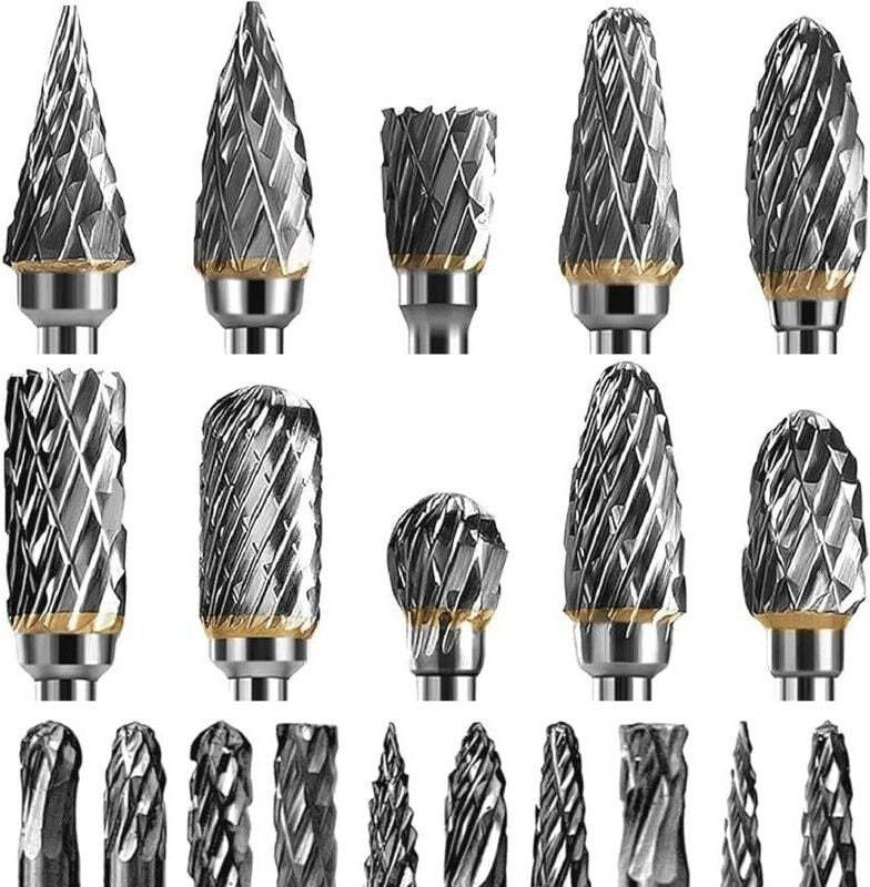 20-teiliges Hartmetall-Frässtift-Set, Rotationsfrässtift-Set aus Wolframstahl, 1/8 Zoll Größe, für die Holzbearbeitung, ...