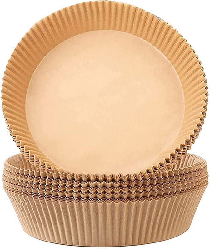 Einweg-Papiereinlage für Heißluftfritteuse, runde Pergamentfolie für Heißluftfritteuse zum Kochen, ölbeständiger Antihaf...