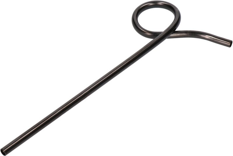 Wiederverwendbarer Strohhalm mit Schlaufe, schwarzer Edelstahl