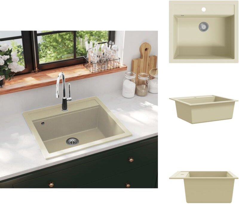 Küchenspülen & Spülbecken - Living Granitspüle Einzelbecken Beige