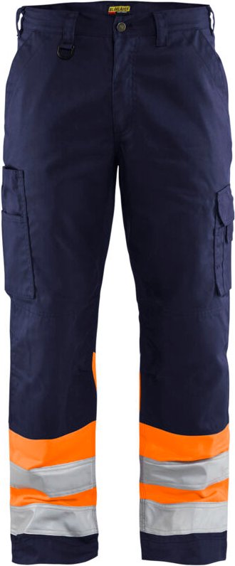Blaklader - Blakläder Warnschutz-Bundhose, orange / marineblau, Konfektionsgröße de: 27