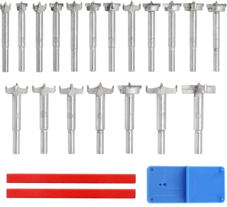 Holzbearbeitung Loch Opener Set Stanzwerkzeuge Möbel Tür Scharnier Öffnung 22PC Bleistift Locator Kombination