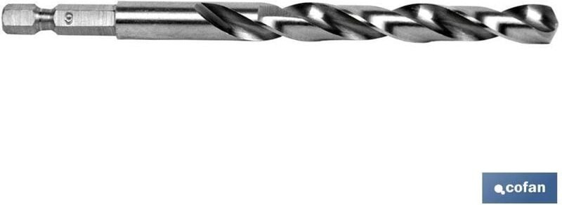 HSS-Bohrer, gleichgerichtet, Sechskantgriff, 1/4 6 mm