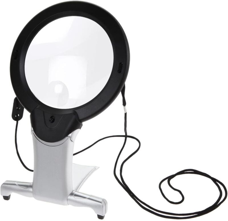 Hals-Sticklupe: Beleuchtete Leselupe X2 und X6 Lupe Beleuchtete led Freihändig für Nähreparaturen Kreative Hobbys Lesen,