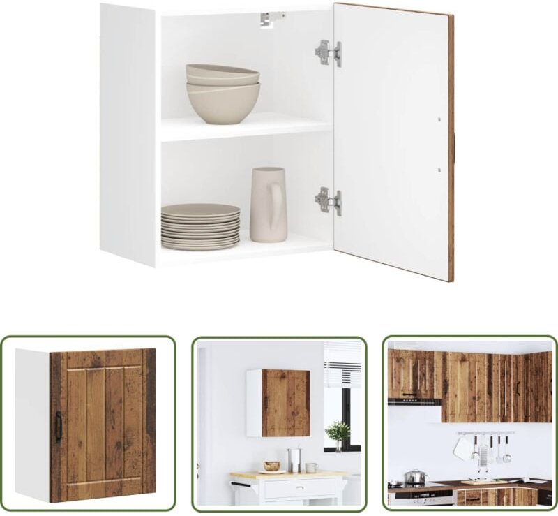 The Living Store - vidaXL Küchen-Hängeschrank Lucca Altholz-Optik Holzwerkstoff