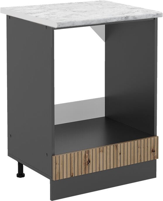 Herdumbauschrank R-Line, Artisan-Eiche, 60 cm , ap Marmor Vicco