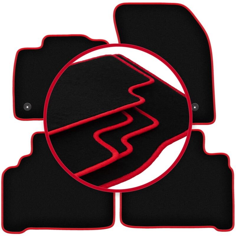 CARLUX-RED Autofußmatten für: Ford Galaxy MK3 Minivan (2015-)