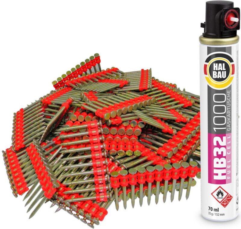 Contoo - Gaskartusche HB32 x 1 St. + Betonnägel 38mm 1000 St HB42