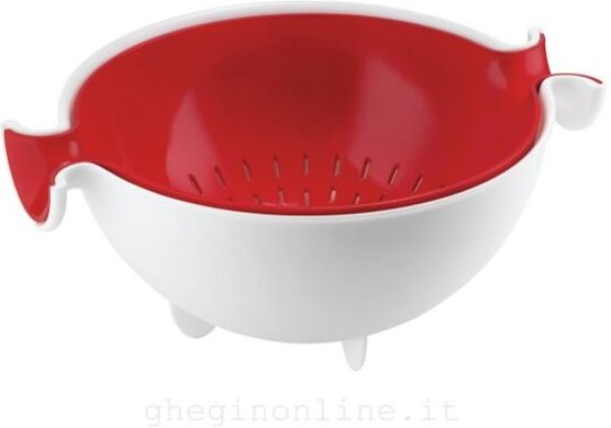 Sieb in Rot und Weiß