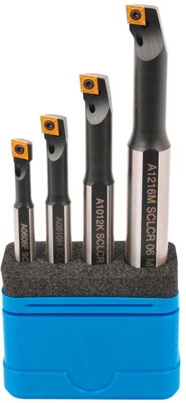 ELMAG Bohrstangen-Set mit Innenkühlung 4-tlg.Mod. SCLCR 95° inkl. Wendeplatten DM (6-8-10-12mm)