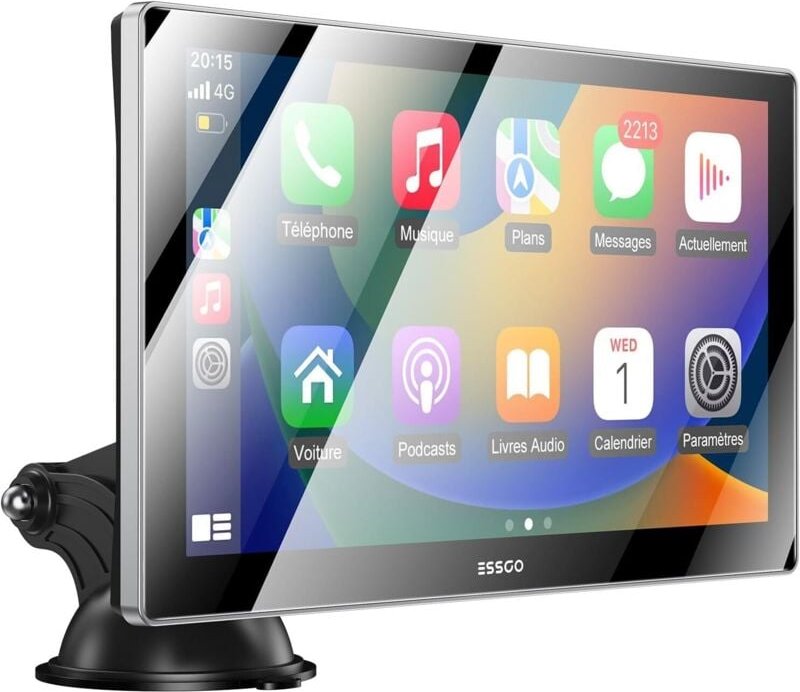 Carplay Auto, unterstützt Apple Wireless Carplay und Android Auto, 9-Zoll-IPS-Touchscreen mit Lichtsensor, unterstützt M...