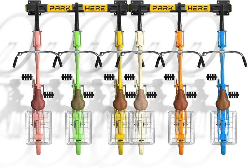 Bringer - Fahrradst�nder f�r die Wandmontage Vertikaler Fahrradst�nder mit 6 Pl�tzen aus verzinktem Stahl mit PVC-beschi...