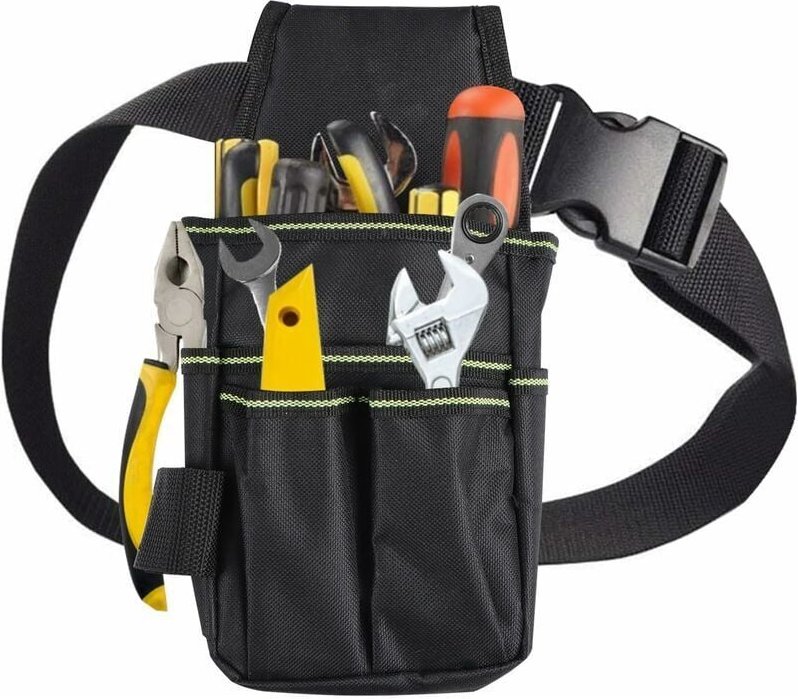 Thumbnail - Ahlsen - Werkzeugtasche mit Gürtel, Mini-Gürteltasche, Mehrzweck-Werkzeug-Organizer für Handwerker, Elektriker, technisc...