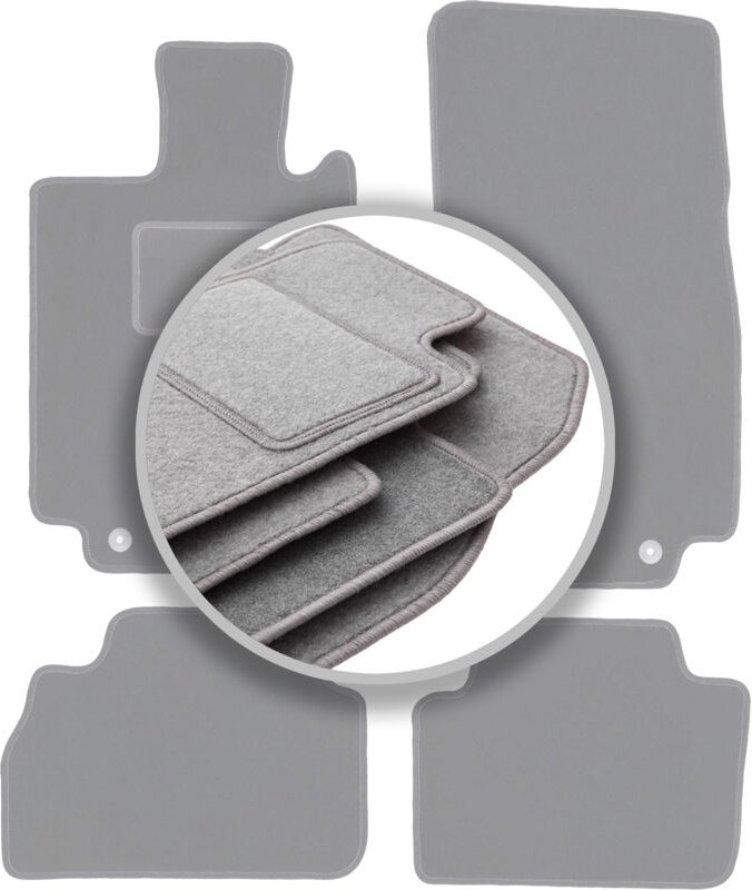 Graue Autofußmatten für: Mercedes S W220 Limousine kurz (1998-2005)