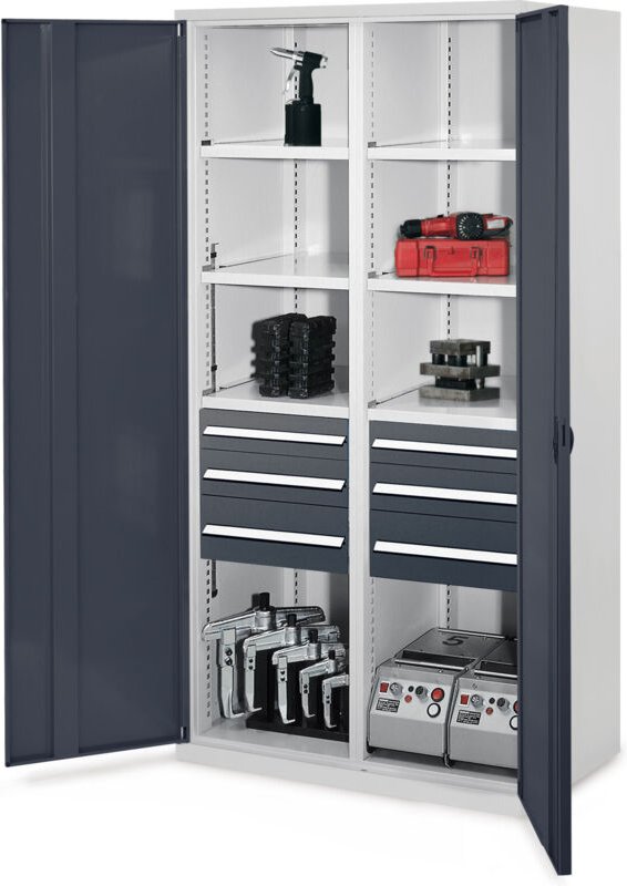 Kappes Schwerlastschränke mit Mitteltrennwand 1950x1000x600mm Vollblechtüren Modell 55 anthrazitgrau